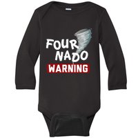 Fournado Tornado Watcher Chaser Birthday Baby Long Sleeve Bodysuit