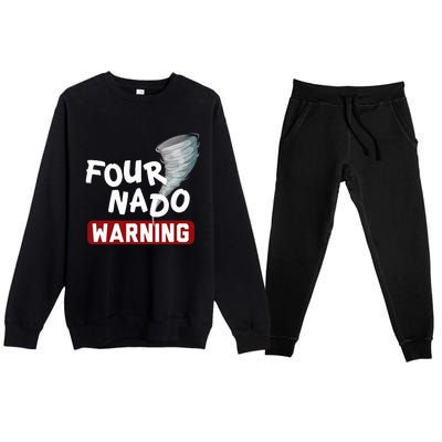 Fournado Tornado Watcher Chaser Birthday Premium Crewneck Sweatsuit Set