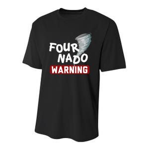 Fournado Tornado Watcher Chaser Birthday Youth Performance Sprint T-Shirt