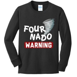 Fournado Tornado Watcher Chaser Birthday Kids Long Sleeve Shirt