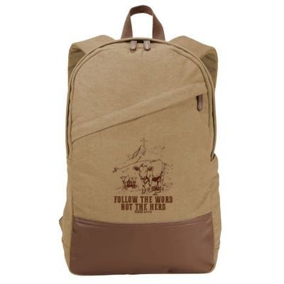 Follow The Word Not The Herd Cotton Canvas Backpack