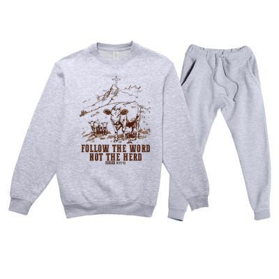 Follow The Word Not The Herd Premium Crewneck Sweatsuit Set