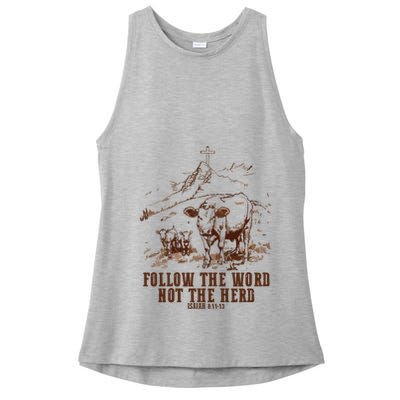 Follow The Word Not The Herd Ladies PosiCharge Tri-Blend Wicking Tank