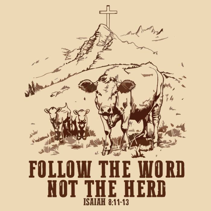 Follow The Word Not The Herd Drawstring Bag