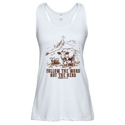 Follow The Word Not The Herd Ladies Essential Flowy Tank