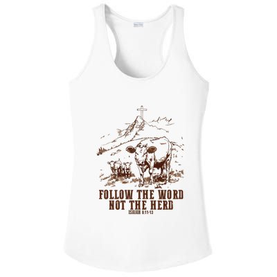 Follow The Word Not The Herd Ladies PosiCharge Competitor Racerback Tank