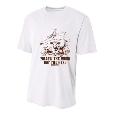 Follow The Word Not The Herd Youth Performance Sprint T-Shirt