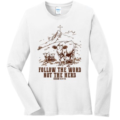 Follow The Word Not The Herd Ladies Long Sleeve Shirt