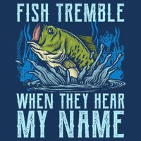 Fish Tremble When They Hear My Name Fishing Fish 7 Panel Mesh Trucker Snapback Hat