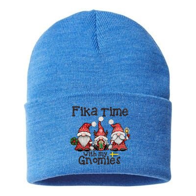 Fika Time With My Gnomies Gnome Christmas 2020 Gift Sustainable Knit Beanie