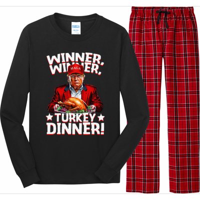 Funny Trump Winner Winner Turkey Dinner Thanksgiving Long Sleeve Pajama Set