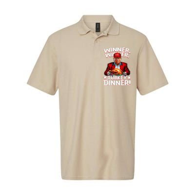 Funny Trump Winner Winner Turkey Dinner Thanksgiving Softstyle Adult Sport Polo