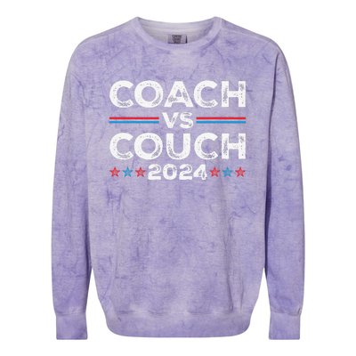 Funny Tim Walz Waltz Vs Jd Vance 2024 Coach Vs Couch Gift Colorblast Crewneck Sweatshirt