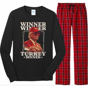 Funny Trump Winner Winner Turkey Dinner Thanksgiving Apparel Long Sleeve Pajama Set