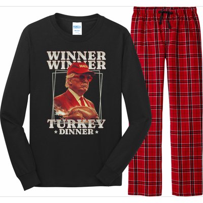 Funny Trump Winner Winner Turkey Dinner Thanksgiving Apparel Long Sleeve Pajama Set