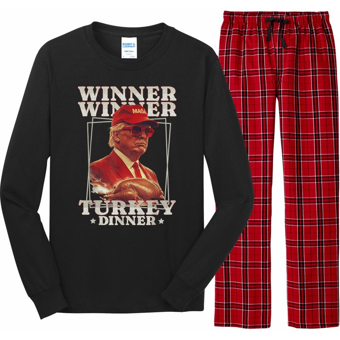 Funny Trump Winner Winner Turkey Dinner Thanksgiving Apparel Long Sleeve Pajama Set