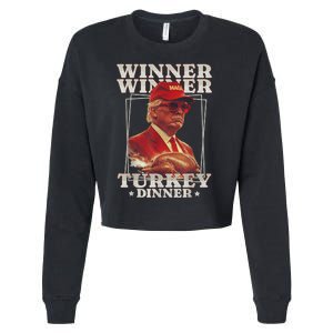 Funny Trump Winner Winner Turkey Dinner Thanksgiving Apparel Cropped Pullover Crew