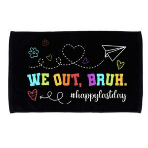 Funny Teacher We Out Bruh Happy Last Day Microfiber Hand Towel