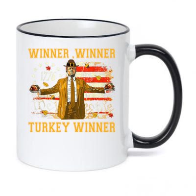 Funny Trump Winner Winner Turkey Dinner Thanksgiving Apparel 11oz Black Color Changing Mug