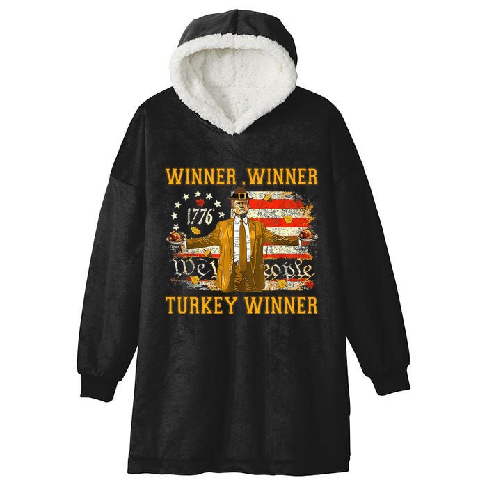 Funny Trump Winner Winner Turkey Dinner Thanksgiving Apparel Hooded Wearable Blanket