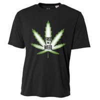 Free The Weed Marijuana Hemp Cannabis Christmas Stoner Gift Cooling Performance Crew T-Shirt