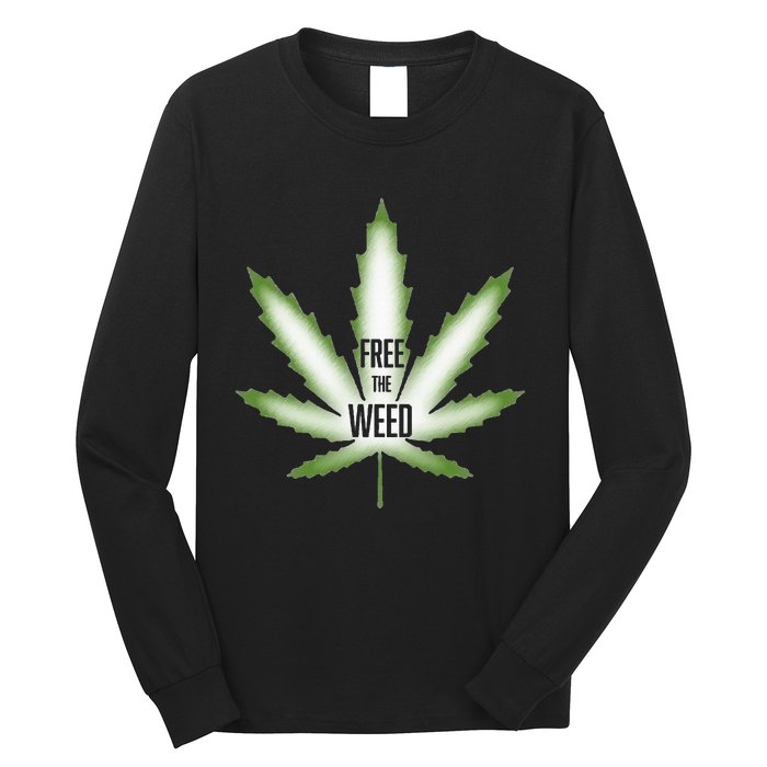 Free The Weed Marijuana Hemp Cannabis Christmas Stoner Gift Long Sleeve Shirt