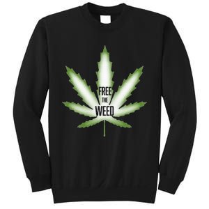 Free The Weed Marijuana Hemp Cannabis Christmas Stoner Gift Sweatshirt