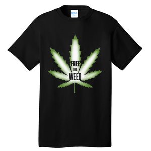 Free The Weed Marijuana Hemp Cannabis Christmas Stoner Gift Tall T-Shirt