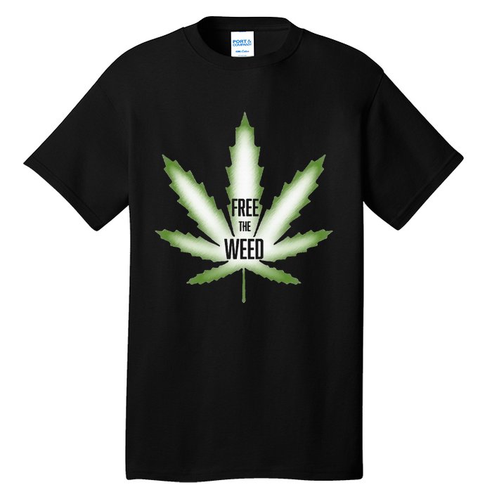 Free The Weed Marijuana Hemp Cannabis Christmas Stoner Gift Tall T-Shirt