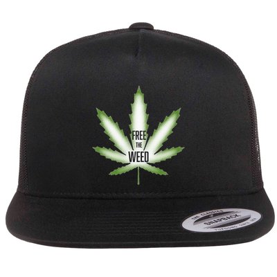 Free The Weed Marijuana Hemp Cannabis Christmas Stoner Gift Flatbill Hat