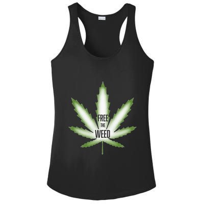 Free The Weed Marijuana Hemp Cannabis Christmas Stoner Gift Ladies PosiCharge Competitor Racerback Tank