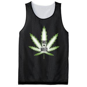 Free The Weed Marijuana Hemp Cannabis Christmas Stoner Gift Mesh Reversible Basketball Jersey Tank