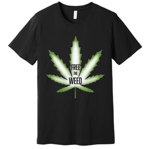 Free The Weed Marijuana Hemp Cannabis Christmas Stoner Gift Premium T-Shirt