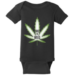 Free The Weed Marijuana Hemp Cannabis Christmas Stoner Gift Baby Bodysuit