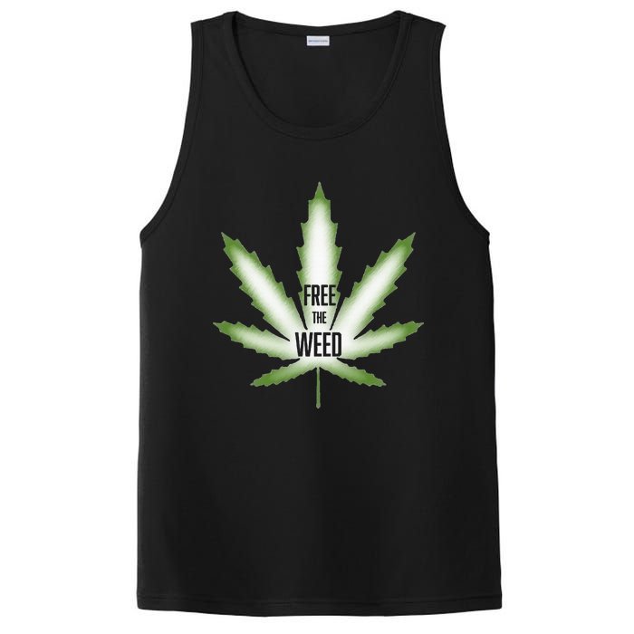 Free The Weed Marijuana Hemp Cannabis Christmas Stoner Gift PosiCharge Competitor Tank