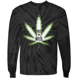 Free The Weed Marijuana Hemp Cannabis Christmas Stoner Gift Tie-Dye Long Sleeve Shirt