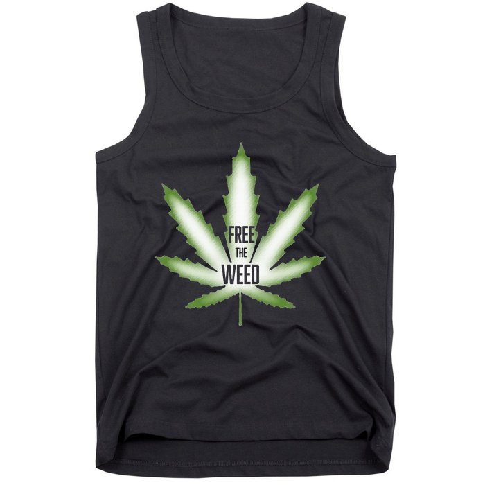 Free The Weed Marijuana Hemp Cannabis Christmas Stoner Gift Tank Top