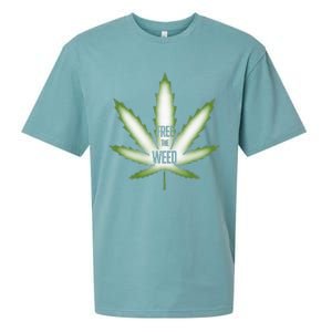 Free The Weed Marijuana Hemp Cannabis Christmas Stoner Gift Sueded Cloud Jersey T-Shirt