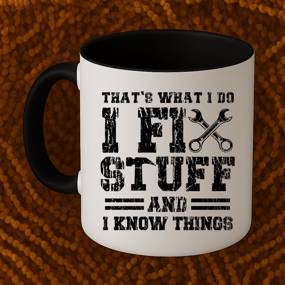 Fun That's What I Do I Fix Stuff And I Know Things Vintage Cool Gift Mug