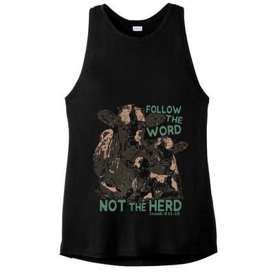 Follow The Word Not The Herd Ladies PosiCharge Tri-Blend Wicking Tank