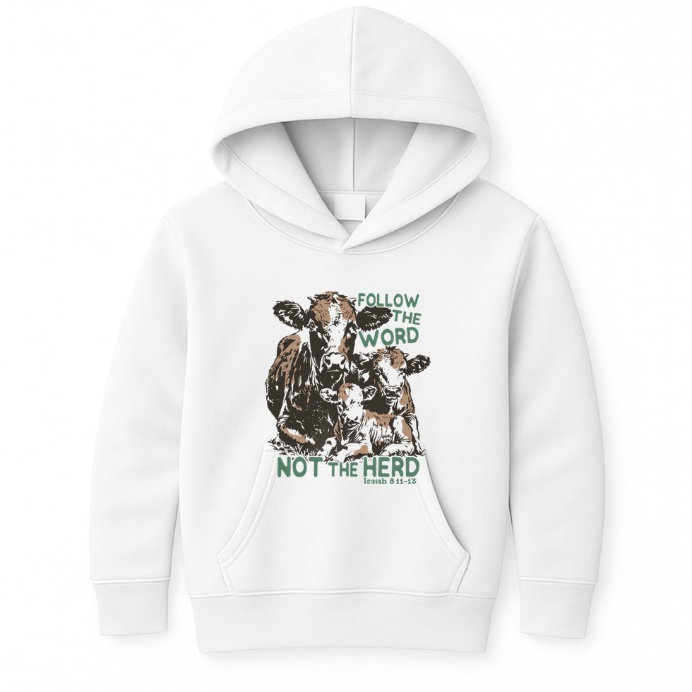 Follow The Word Not The Herd Kids Hoodie