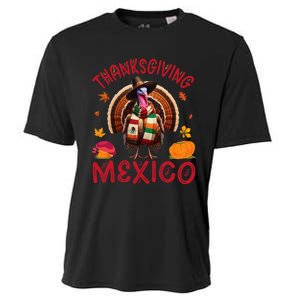 Festive Turkey With Mexican Twist Happy Thanksgiving Mexico Cooling Performance Crew T-Shirt