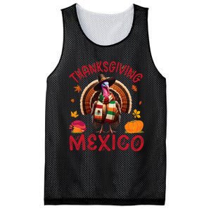 Festive Turkey With Mexican Twist Happy Thanksgiving Mexico Mesh Reversible Basketball Jersey Tank