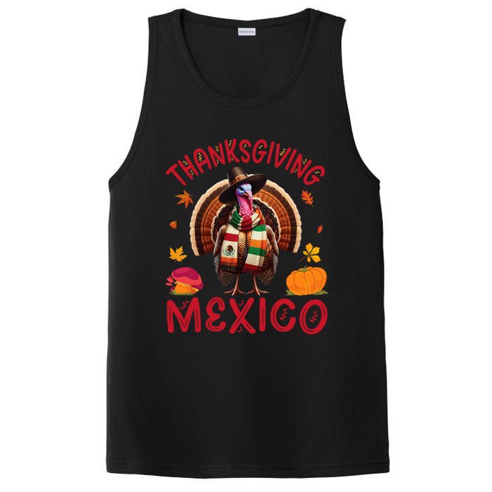 Festive Turkey With Mexican Twist Happy Thanksgiving Mexico PosiCharge Competitor Tank