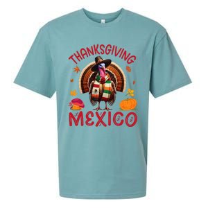 Festive Turkey With Mexican Twist Happy Thanksgiving Mexico Sueded Cloud Jersey T-Shirt