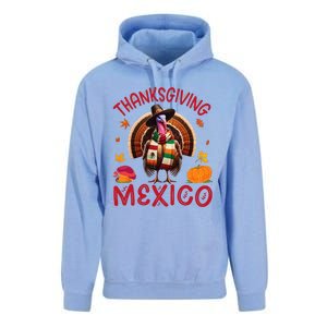 Festive Turkey With Mexican Twist Happy Thanksgiving Mexico Unisex Surf Hoodie