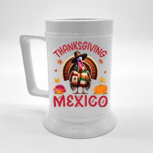 Festive Turkey With Mexican Twist Happy Thanksgiving Mexico Beer Stein