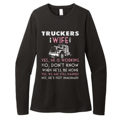 Funny Trucker Wife Shirt Not Imaginary Truckers Wife  Womens CVC Long Sleeve Shirt