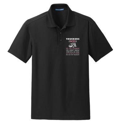 Funny Trucker Wife Shirt Not Imaginary Truckers Wife  Dry Zone Grid Polo