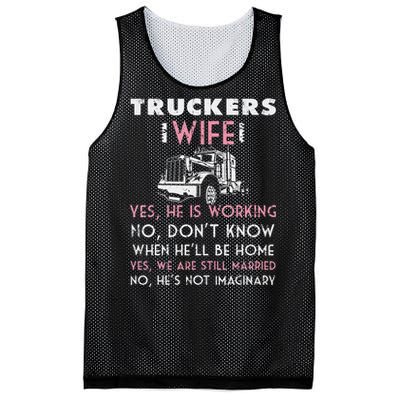 Funny Trucker Wife Shirt Not Imaginary Truckers Wife  Mesh Reversible Basketball Jersey Tank